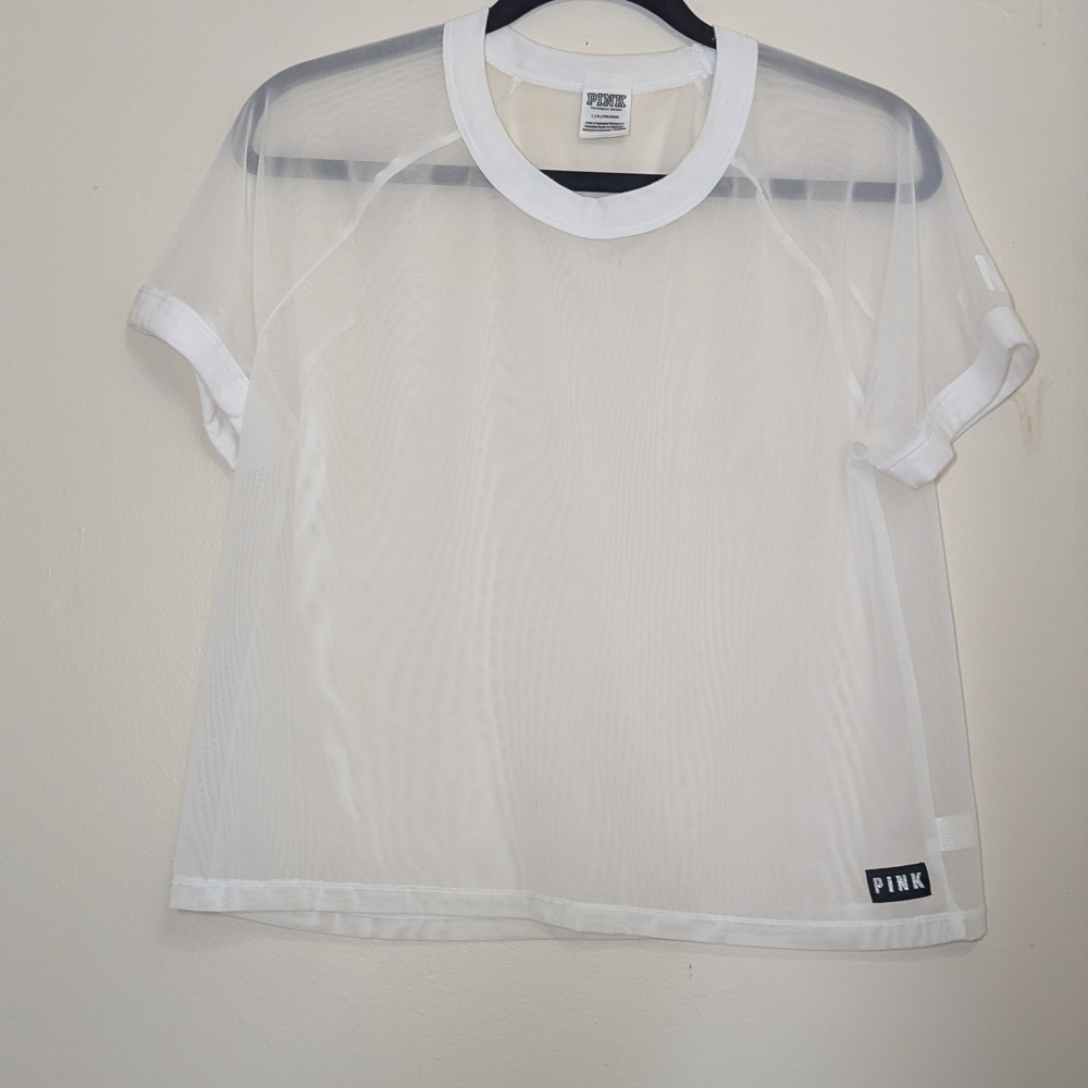 PINK Victoria's Secret White Sheer Women's Top